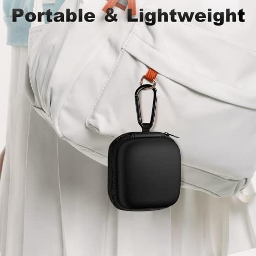 Woyinger Square Earbud Case Portable EVA носење торба за складирање торба за мобилни телефони Организатор со карабинер за слушалки, ушите,