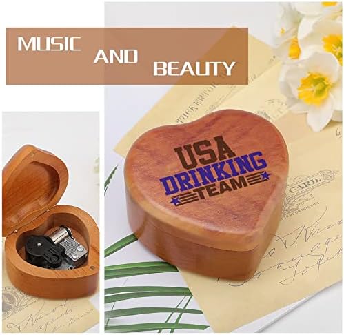 САД за пиење тимски часовници музички кутија гроздобер дрвена форма во форма на срцеви кутии играчки подароци украси