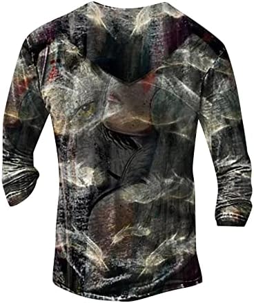 Dudubaby Среќен роденденска кошула за мажи графичка и везена модна кошула летен долг ракав печатени врвови