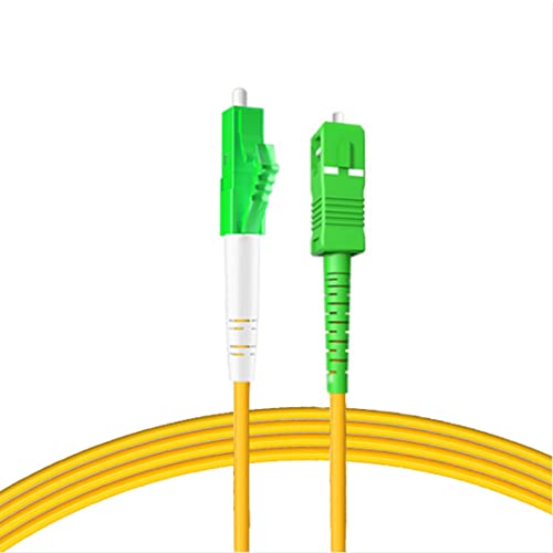 Кабел за лепенка со влакна од симплекс-LC/APC до SC/APC со еден режим на оптички кабел со влакна, SMF, 9/125μm, жолта, 0,5-метар,