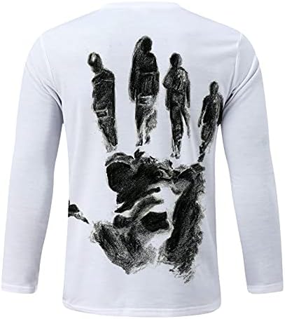 Печатење на улична машка маичка за вратот на вратот со долга дигитална 3Д-рунда мажјава кошули за мажи за мажи