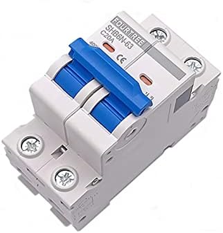 UNCASO 2P 230V ~ CTYPE MINI прекинувач Минијатурен прекинувач за воздух во домаќинството MCB монтирање 36мм DIN Rail Laser Laser Printing Capital
