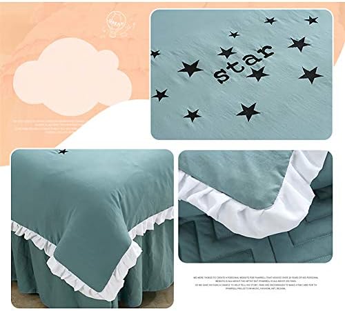 Измиени памучни комплети за маса за масажа со џакард, цврста боја квадратна глава 4-парчен кревет за кревет за кревет со постелнина со