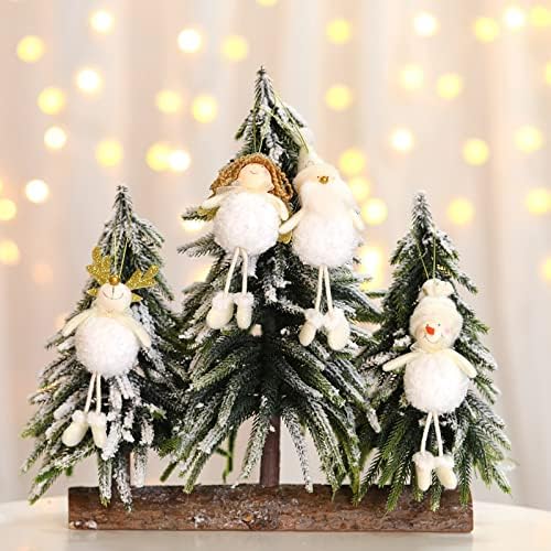 Мали Божиќни Украси За Станови Санта Снешко Ангел Сцена Облечи Украс Елка Приврзок Кукла Кристално Венец