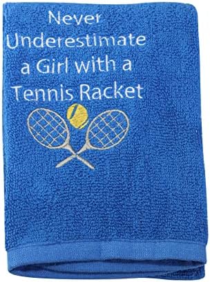 PXTIDY Тениски Крпи За Жени Подарок За Тениско Девојче Никогаш Не Потценувајте Девојка Со Тениски Рекет Извезени Спортски Подароци