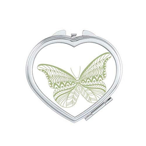 Зелена пеперутка змејска уметност деко подарок мода огледало за зголемување на преносна рачна џебна шминка