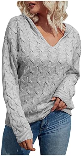 Nokmopo пад џемпер есенско копче цврста боја со долг ракав кардиган плетен џемпер графички џемпер