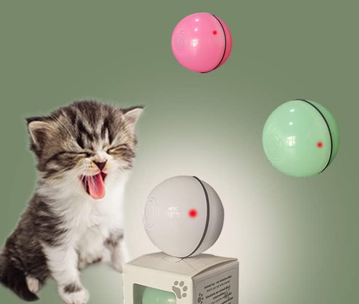 Автоматска топка за движење за мачка со LED светла миленичиња играчка уникатна тркалачка топка за мачки придружничка играчка играчка