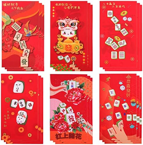 АБУФАН 18 парчиња Кинеска Нова Година Црвени Пликови Кинески Црвени Џебови Црвени Кинески Пликови За Пари Хонг Бао Пликови За Подароци За