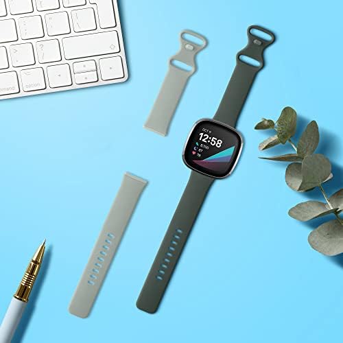KWMobile Watch Bands компатибилни со Fitbit Versa 3/Sense - Сет на ленти од 2 замена силиконски опсег - црна/црвена/црна/сива