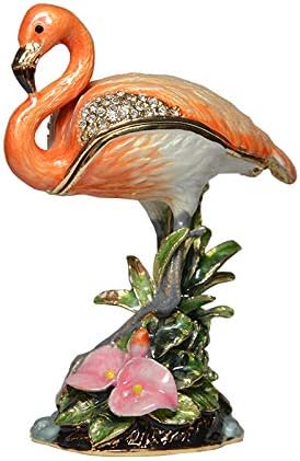 Десктоп украси со накит со кутија за накит од метални накит за метални накит сад за роденден/колекционерски подарок фигура на птици