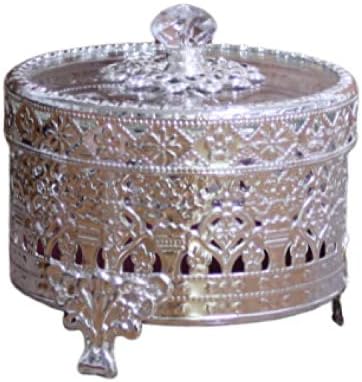 Гроздобер кружен накит Декоративни кутии за кутии со кутија за прстенести метални кутии од 4,7 инчи
