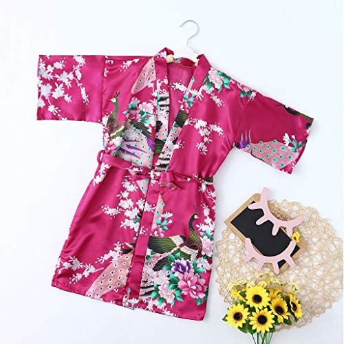 Скија јакна девојки 4Т облеки сатен облека за спиење девојки кимоно цветни бањарки бебе дете дете дете