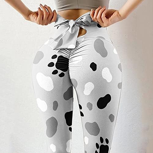 Јога панталони џебови печати хеланки стритики половини панталони високи жени јога фитнес панталони леопард јога панталони плус