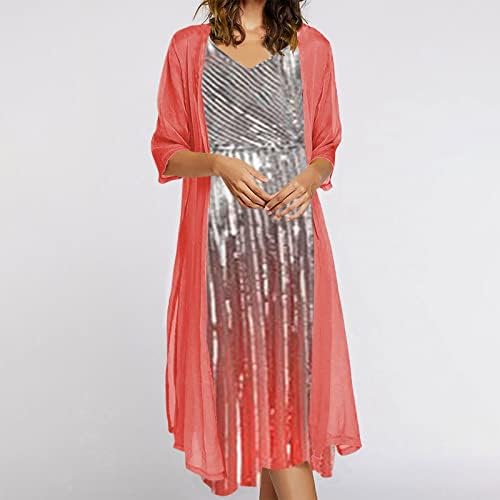 Fragarn sundresses за жени, женски обичен моден печатење со V-вратот со средна должина на камизола со две парчиња сет фустан