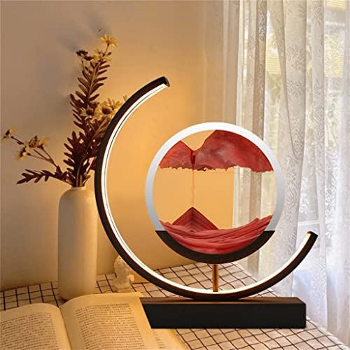 Liruxun Hourglass Quicksand Table Table Lamp Simple 3D пејзаж сликарство за кревет ноќна ламба дома креативна