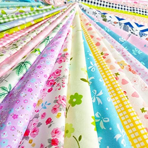 Flic-flac 50pcs 12 x 12 инчи памучна ткаенина квадрати ватирање на шиење цветни прецизни ткаенини квадратни чаршафи за занаетчиска