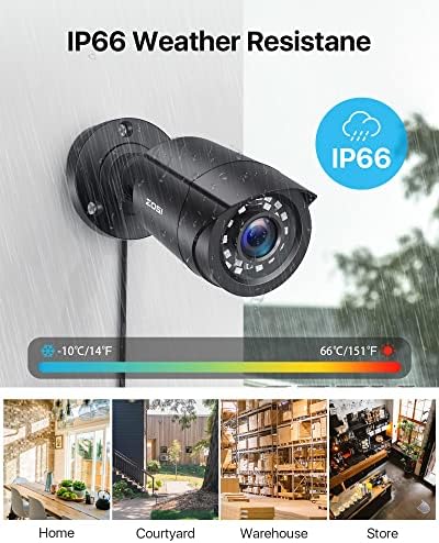 Zosi H.265+ 8CH 5MP Lite Home Security Camera System Затворен, 5MP Lite CCTV DVR 8 канал, 8PCS 1080P 1920TVL куршуми со куршуми