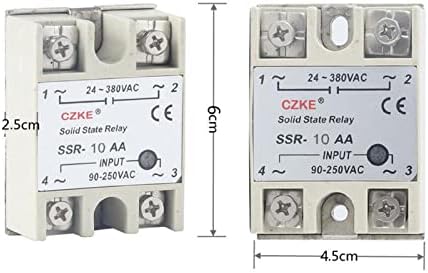 MGTCAR Solid State Relay SSR 10AA 25AA 40AA AC Контрола AC бела школка Едно фаза без пластично покритие влез AC 90-250V