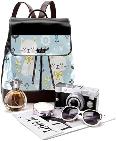 VBFOFBV унисекс ранец за возрасни со патна работа, цвет од цртан филм со мачки животни