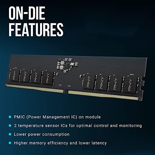 PNY Перформанси 8GB DDR5 4800MHz CL40 1.1 V Десктоп Меморија-MD8GSD54800-TB