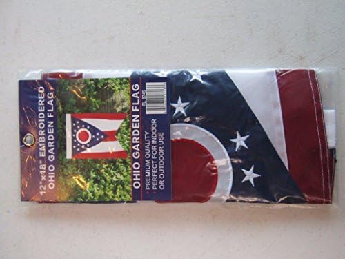 AES 12x18 Везена Држава Охајо 210d Најлон Ракави Градина Знаме 12 x18 Банер Куќа Банер Двојно Зашиени Бледнее Отпорен На Врвен Квалитет