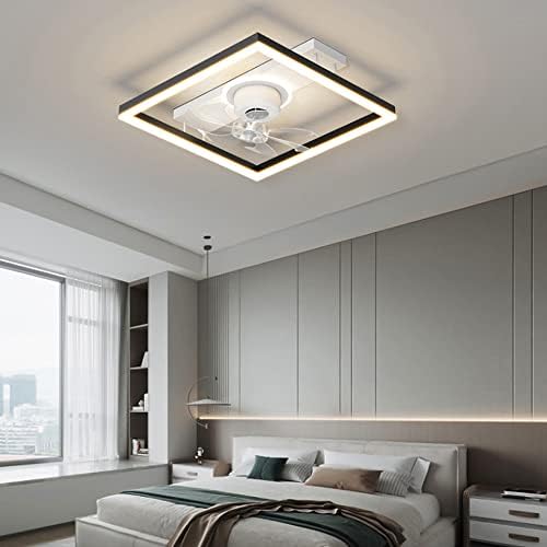 DLSIXYI 20 ”Нордиски декор за спална соба LED светла 68W Stepless Dimming светлина за просторија квадратна таванот вентилатор светло ламба