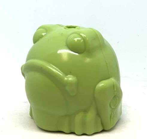 Содапуп Мкб Синтетичка Гумена Бик Играчка За Џвакање Во Облик На Жаба-Диспензерот За Лекување-Произведен Во САД - За Тешки Џвакачи-Зелено-Средно