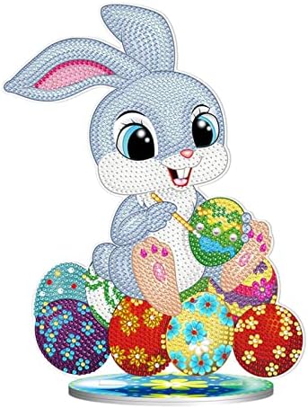 Ретро украс сет Велигденска вежба сликарска рунда комплети за зајаци дијамантски дупки јајца Велигденска декорација Велигден зајак
