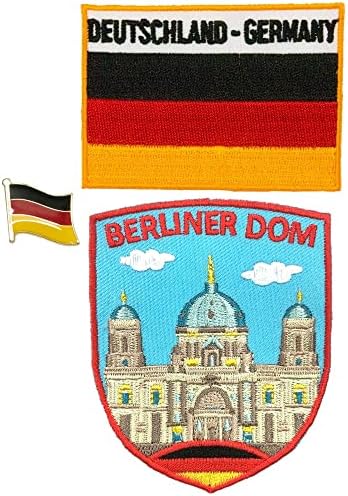 А-Еден Берлинер Дом Армиски значки за лепенка + Германија Хотфикс лепенка, шарени спомен-закрпи за фармерки, кошули, паметни телефони,