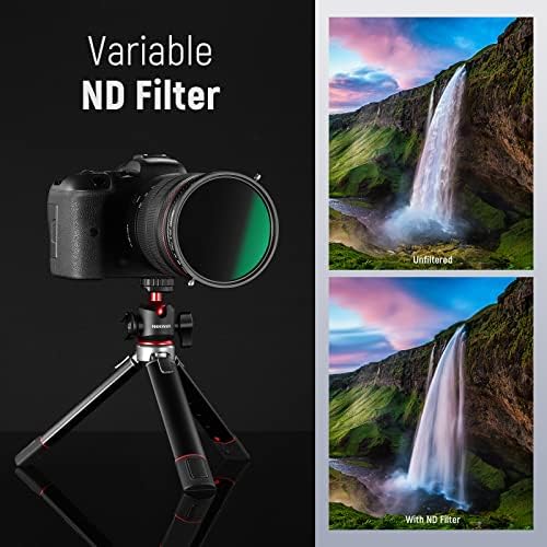 Neewer 2 во 1 52mm Променлива ND Filter ND2 - ND32 & CPL FILTER NO X Cross/30 слој Нано обложено/HD оптички стакло/ултра тенок алуминиумска