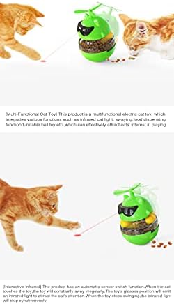 Играчки за загатки за фидер за мачки, интерактивно третирање на дистрибуција на играчки за мачиња со дизајн на тумблер, кружна патека со подвижни