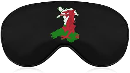 Велшки Знаме Мапа Маска За Спиење Ноќно Покривање Око За Жени Мажи Блокирајте Ја Светлината За Патување Со Авион Ремен За Прилагодување