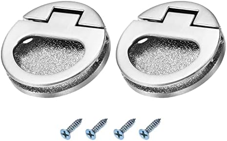 Металиксиите за цртање прстен за влечење рачки 2 парчиња, легура на цинк легура Повлечете сленд брава со завртки - за лизгачка врата на