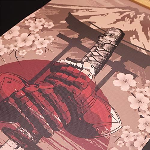 Јапонски wallиден уметност оклоп самурај меч постер печатење на платно скелет ориентална уметност декорација дрво врамена на виси 16 ”x35”