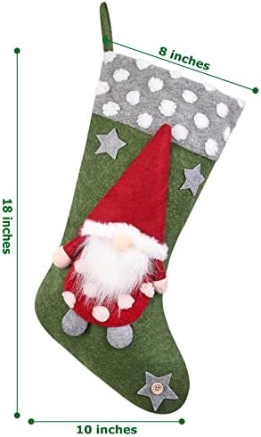 Божиќни чорапи 3 пакувања, 18 инчи големи димензии на Божиќни порибување поставува големи персонализирани чорапи со класични Божиќни украси