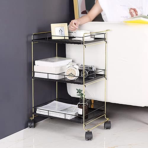 TOMYEUS Мултифункционална кујна бања количка за подот полици 3-слоеви за складирање простор заштеда на мобилно складирање на решетката
