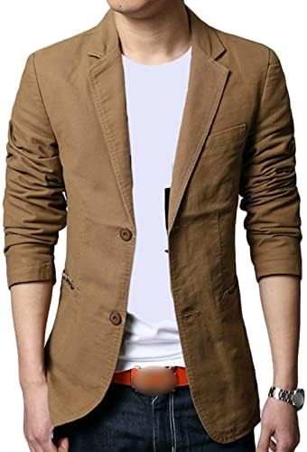 МАИИФУ-ГЈ МОЈОТ 2 копчиња Обични спортски палта лесни единечни гради тенок фит костум памук памук формални јакни за фустани