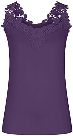 Oplxuo женски цветни чипка на врвови на ракави без ракави маици за рак