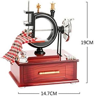 XJJZS Музичка кутија Ретро носталгична гроздобер машина за шиење на рачно шиење антички модел музичка кутија за облека продавница за домашни