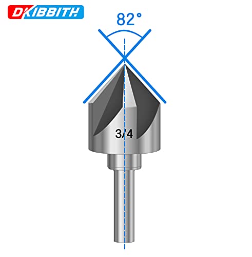 Butersink Dript Bit Set, 5 парчиња 1/4 3/8 1/2 5/8 3/4 Голема брзина челик 1/4 тркалезна шипка, контра агол од 82 степени, 5 секачи