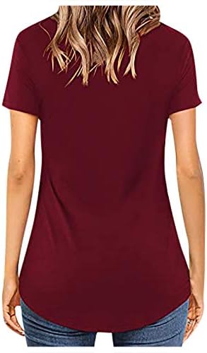 Блузи За Жени Мода Елегантна Еднобојна Капка-Рамо Обични Кошули Секси Крст Предни Врвови Со Кратки Ракави Со Вратот