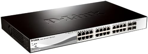 D-Link POE+ Switch, 24 28 Port Fast Ethernet управуван од веб-паметни 2 Gigabit Base-T и 2 Gigabit Combo Base-T/SFP порти и Gigabit