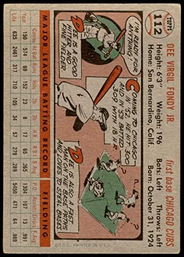 1956 Топпс 112 Гри Ди Фонди Чикаго Cubs VG Cubs