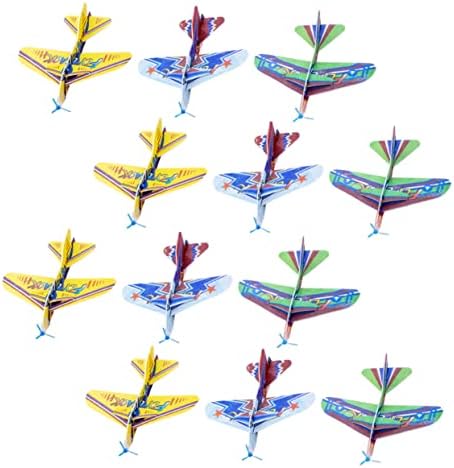 Toyvian 12 парчиња рака исфрлени гироплан деца едукативни играчки деца авион надвор од играчки креативни авиони модели Авионски модел на модел