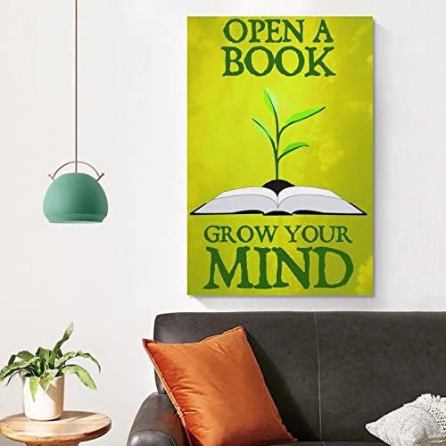 Нов постер за мотивационо читање во училницата со цвет и книга платно печатење wallид за украсување болка платно постери и отпечатоци