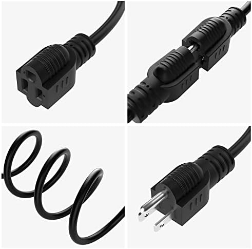 Продолжен кабел 4 стапки, кабел за напојување, машки приклучок до женски штекер, заштеда на кратки излези, 16 AWG тешка жица, наведен ETL, црн кабел со 25 кабелски врски - 4 ?