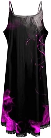 ЛМДУДАН летни фустани за жени мода врзана боја градиентски сандери шпагети ленти без ракави фустани на плажа А-линија