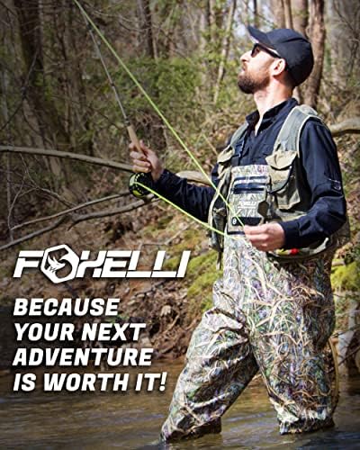 Foxelli Waders за дишење - Летачки риболов за мажи и жени, дишењето на камо за дишење за риболов и лов