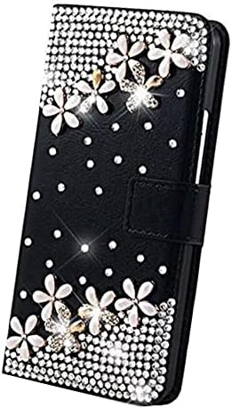 Бајка Уметност Кристал Паричник Случај Компатибилен Со Samsung Galaxy Забелешка 20 5G-Цвеќиња Цветни-Црна-3d Рачно Изработени